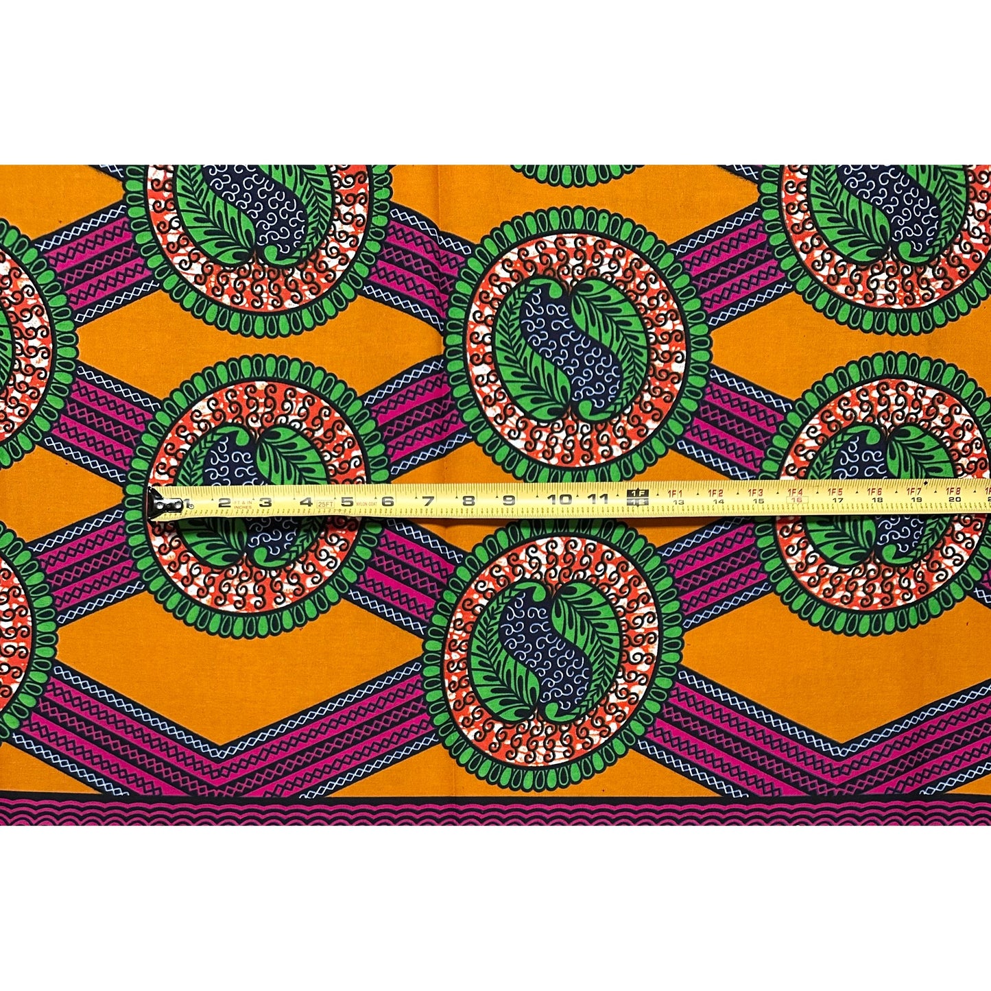 African Print Fabric/ Ankara - Green, Pink, Brown 'Ọ̀jà Royale,’ YARD or WHOLESALE