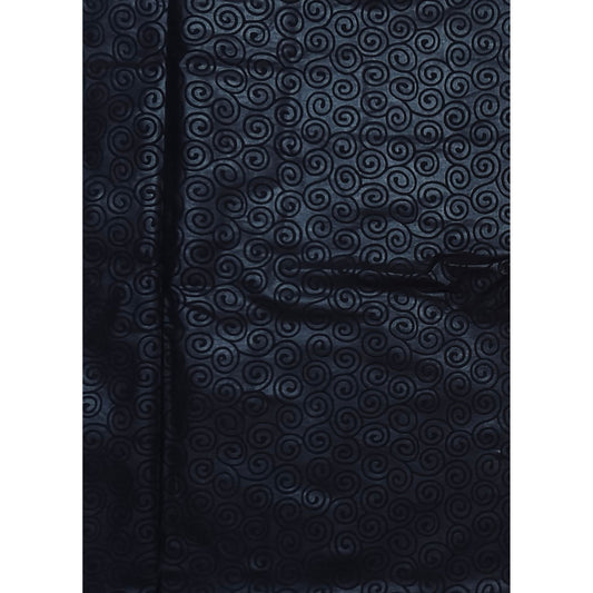 African Print Fabric/ Ankara - Solid Black, Embossed “Obsidian Swirl” Per Yard or Wholesale
