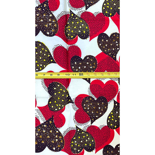 African Print Fabric/ Ankara - Red, Yellow, Brown 'Archive Piece' Design