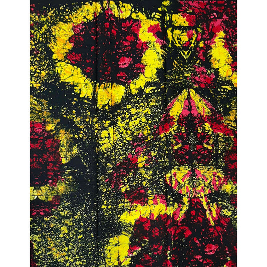 African Print Fabric/ Ankara - Yellow, Red, Black 'Pepper Soup', YARD or WHOLESALE