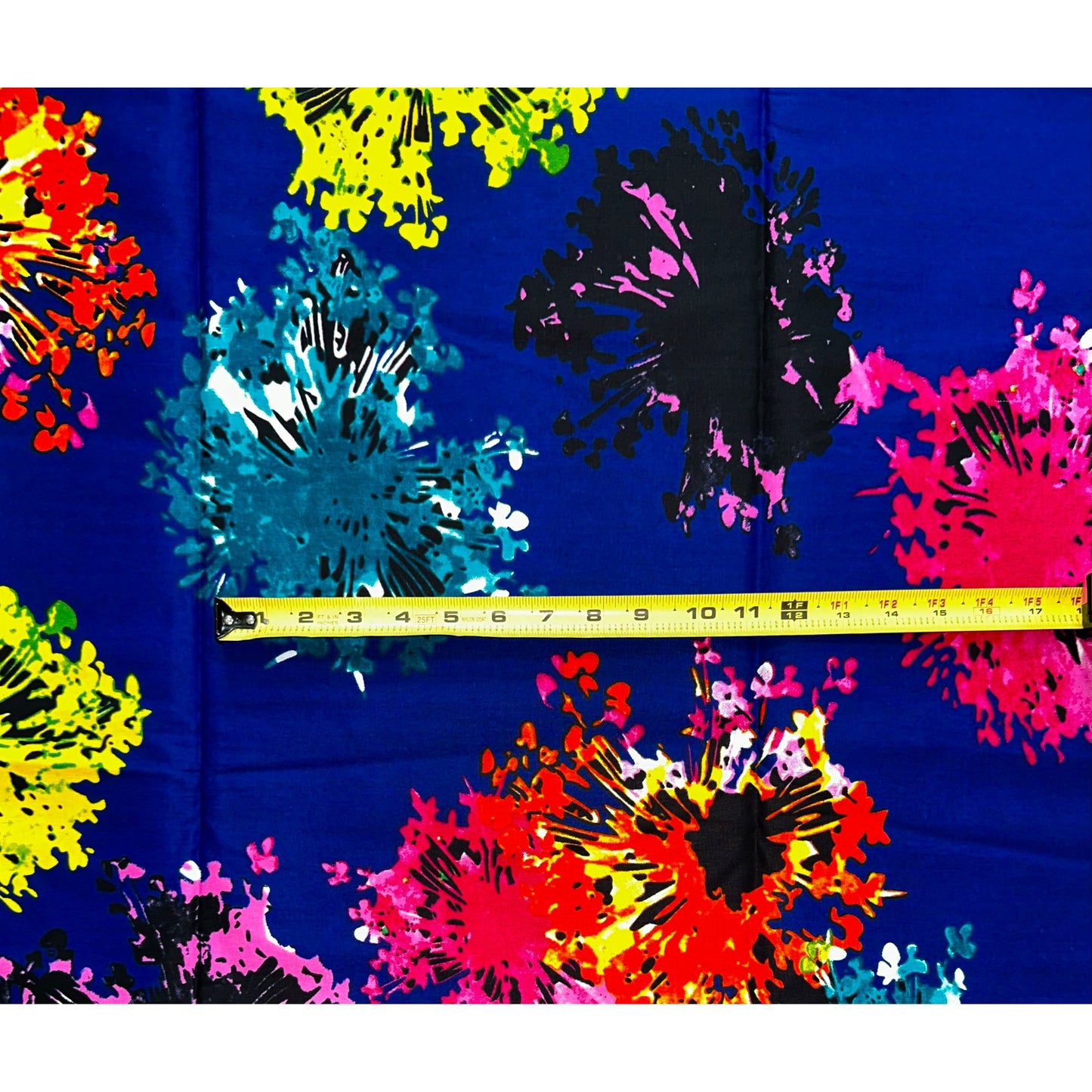 African Print Fabric/ Ankara - Blue, Teal, Yellow, Pink, Orange 'Sapphire Spectra' Design, YARD or WHOLESALE