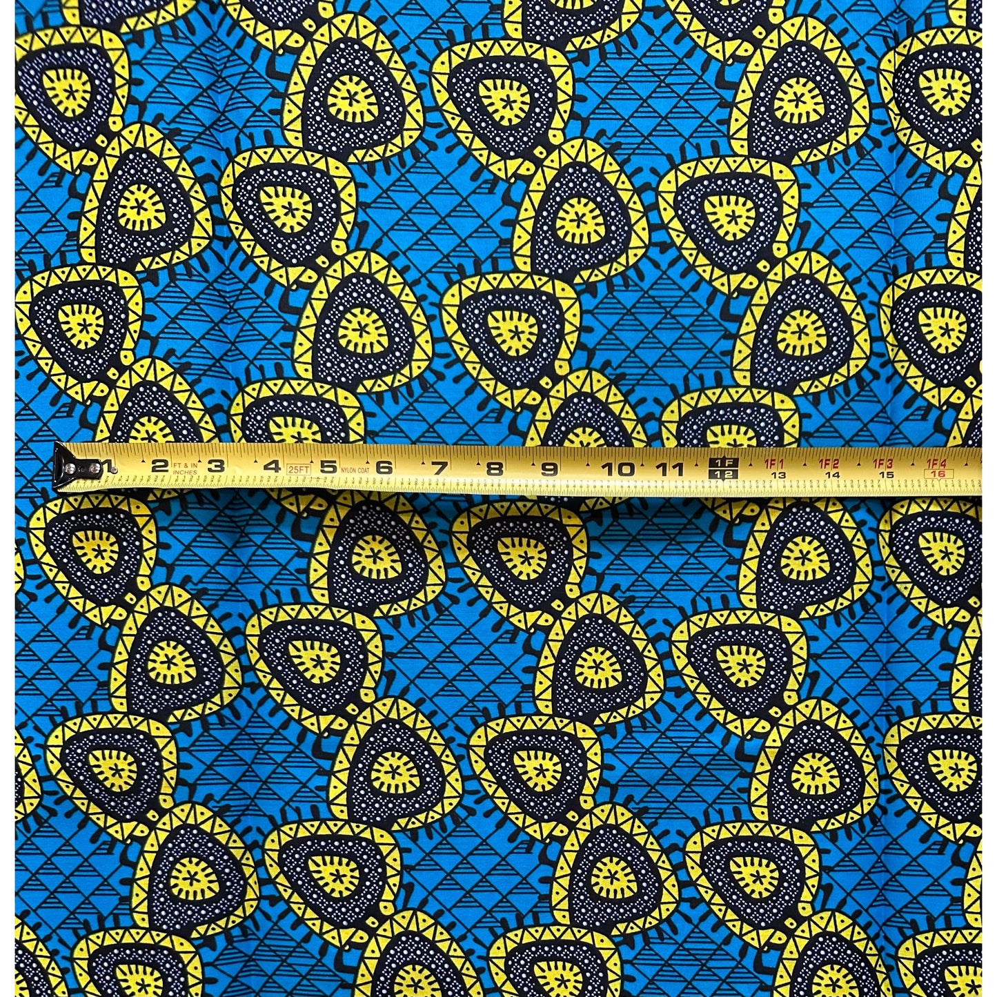 African Print Fabric/ Ankara - Blue, Yellow ‘Lúmi’ YARD or WHOLESALE