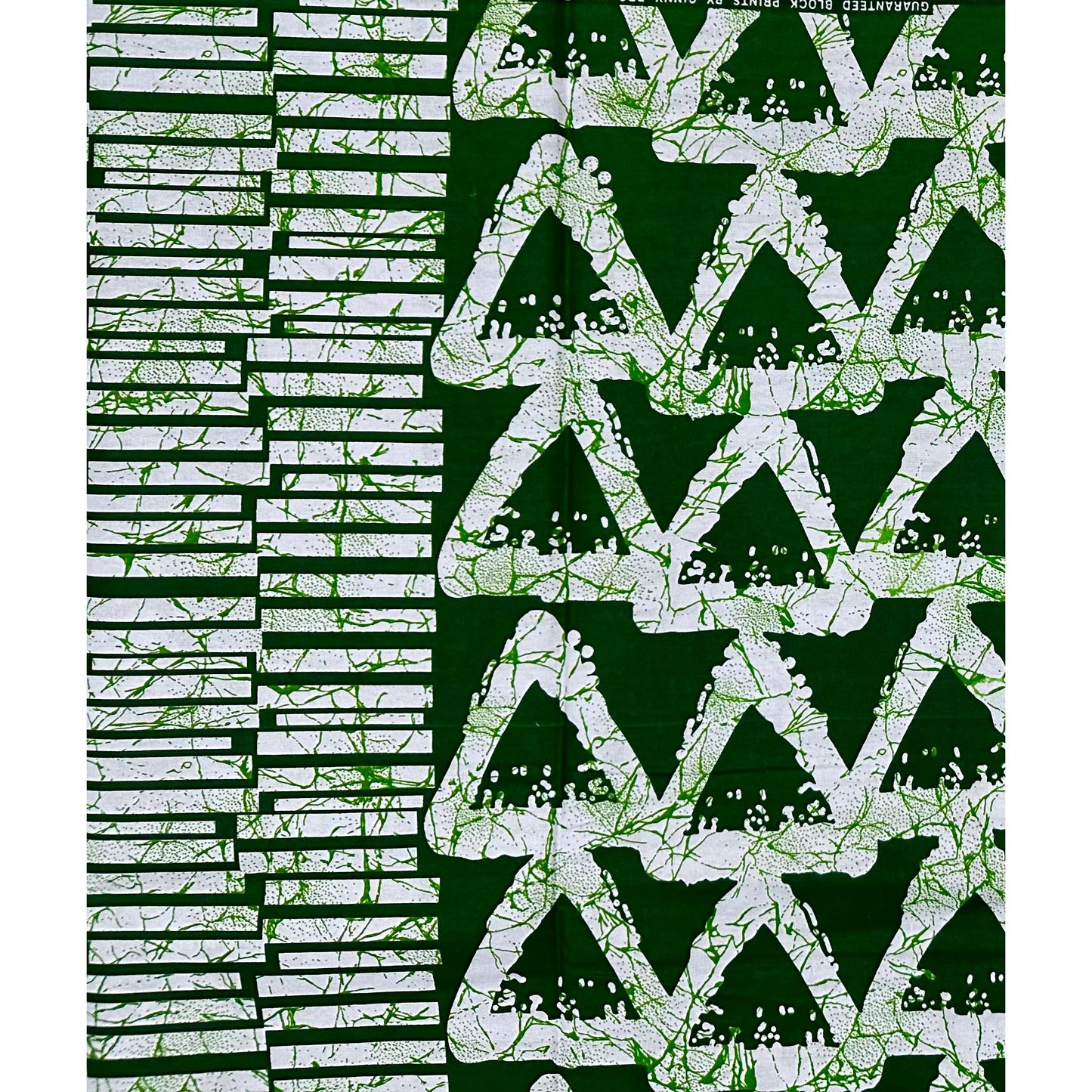African Print Fabric/ Ankara - Green, White 'Eko Tab ' Design, YARD or WHOLESALE