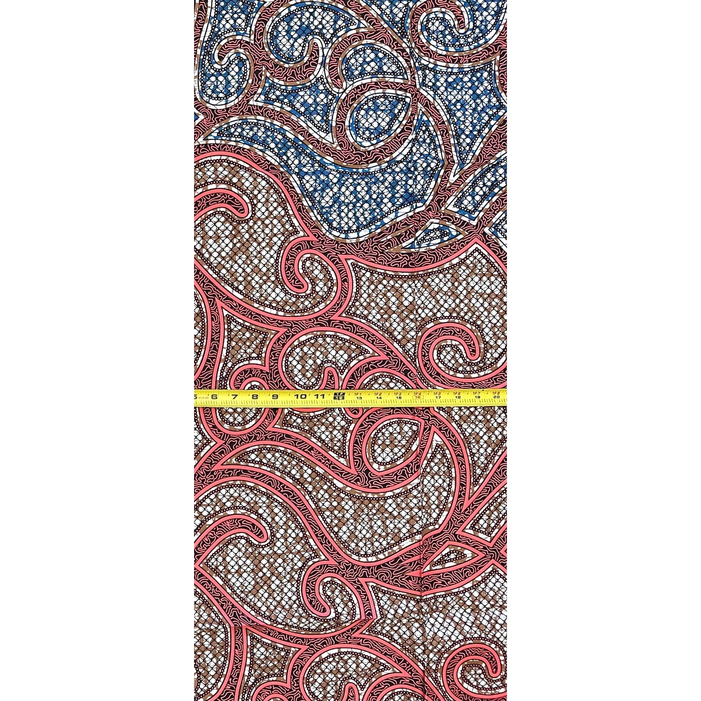 African Print Fabric/ Ankara - Pink, Gray, Brown 'Madam Dey Vex', 1 YARD
