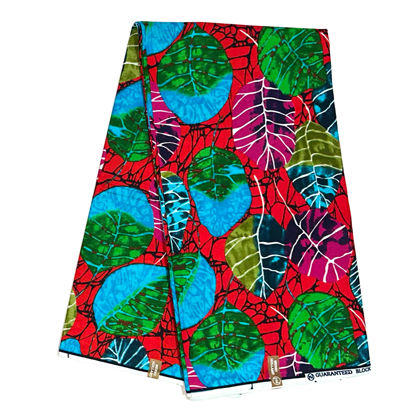 African Print Fabric/ Ankara - Red, Green, Blue, Magenta 'Red Earth, Green Life' Design, YARD or WHOLESALE