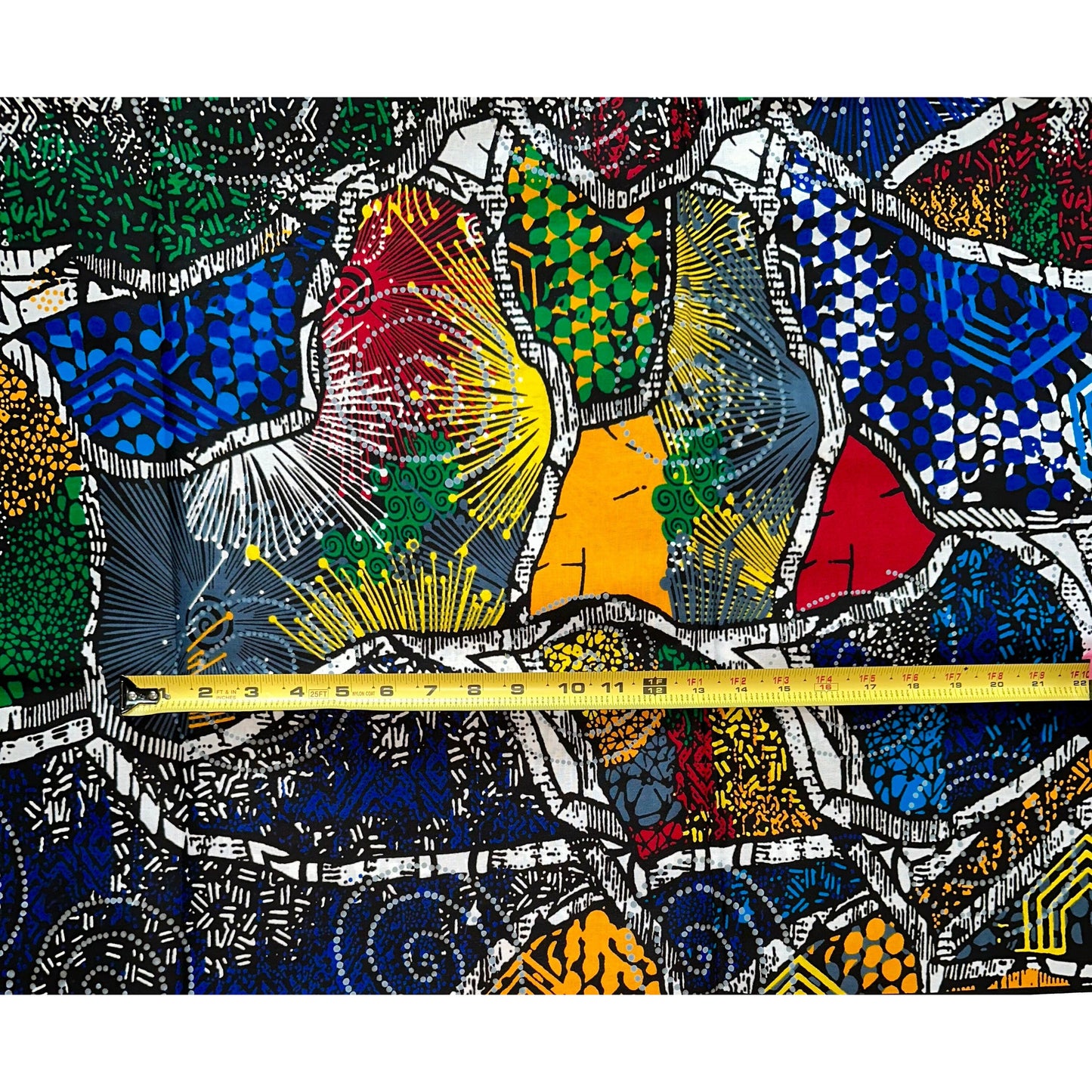 African Print Fabric/ Ankara - Blue, Red, Gray, Green 'Adaeze', YARD or WHOLESALE