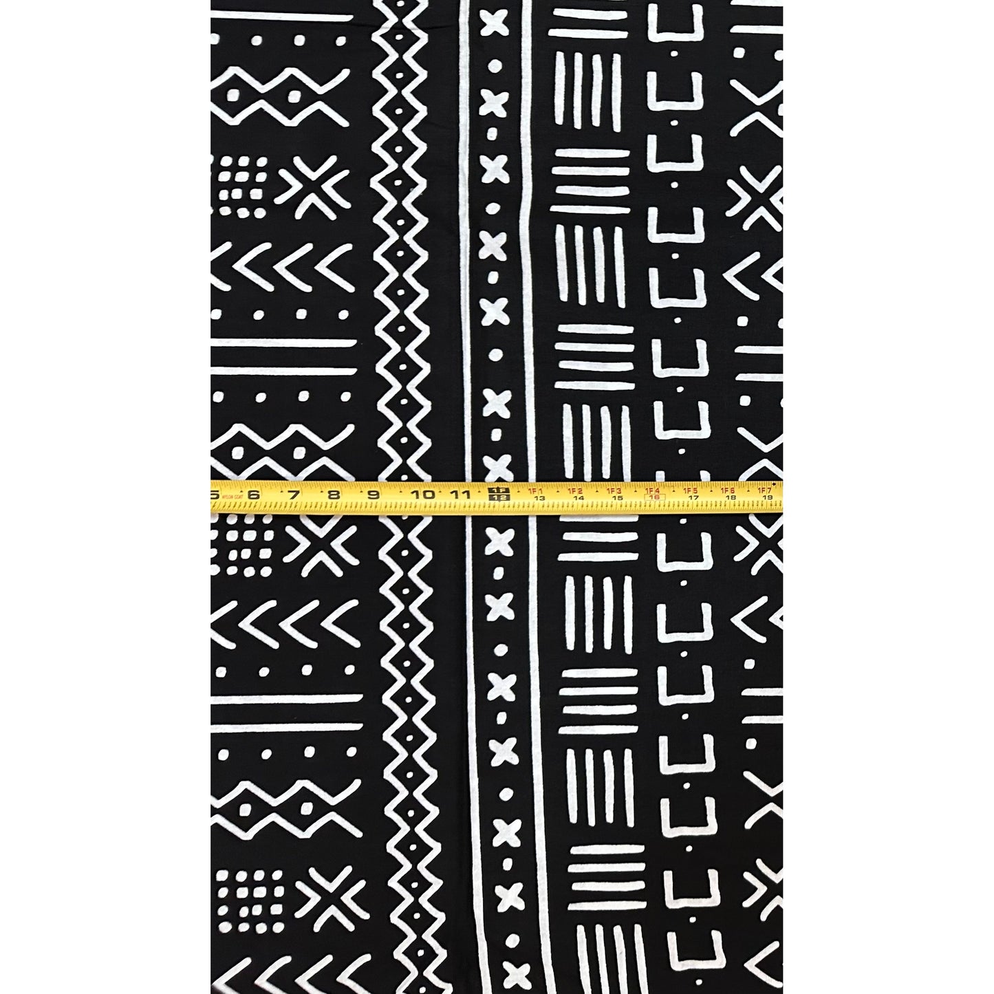 African Print Fabric/ Ankara - Black, White 'Kokoroko', Per Yard or Wholesale
