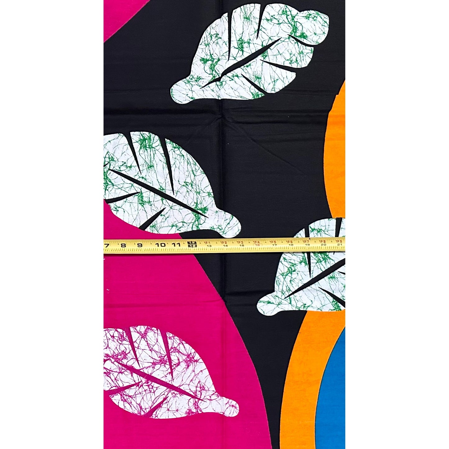 African Print Fabric/ Ankara - Pink, Orange, Green, Black, Blue 'Ewé of the Land' Design, YARD or WHOLESALE