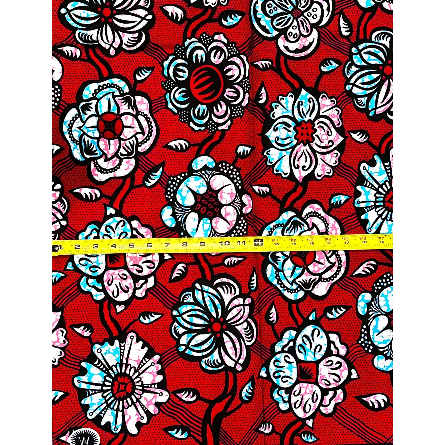 African Print Fabric/ Ankara - Red, Blue, Pink, Navy ‘Zafi Ne, Amma Kyau' Design, 1 YARD