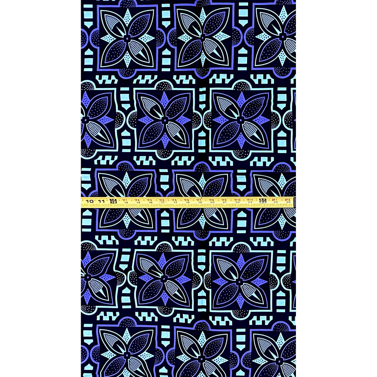 African Print Fabric/Ankara - Light Blue, Purple, Black 'The Gathering', YARD or WHOLESALE