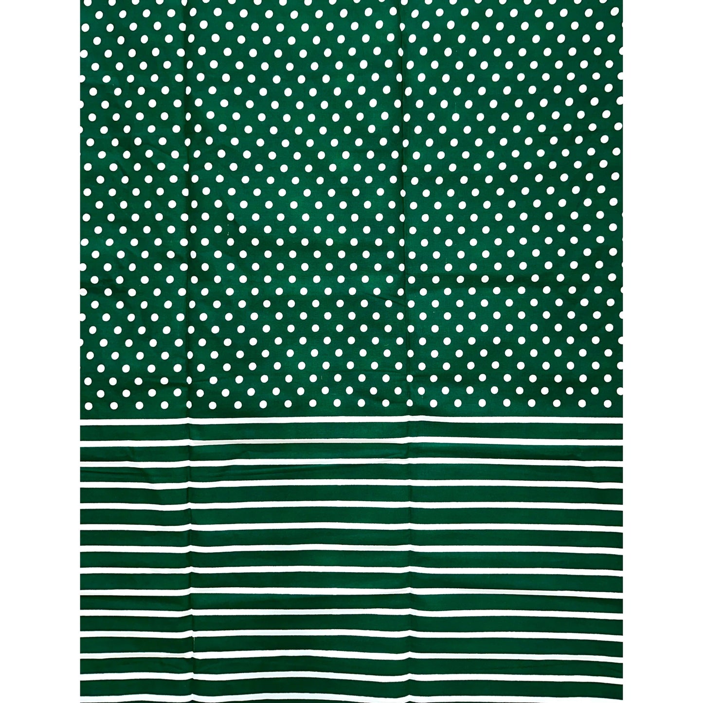 African Print Fabric/ Ankara - Green, White 'Lora Striped' Design, YARD or WHOLESALE
