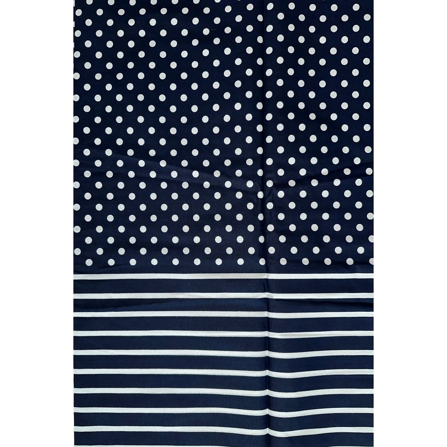 African Print Fabric/ Ankara - Navy, White 'Lora Striped' Design, YARD or WHOLESALE
