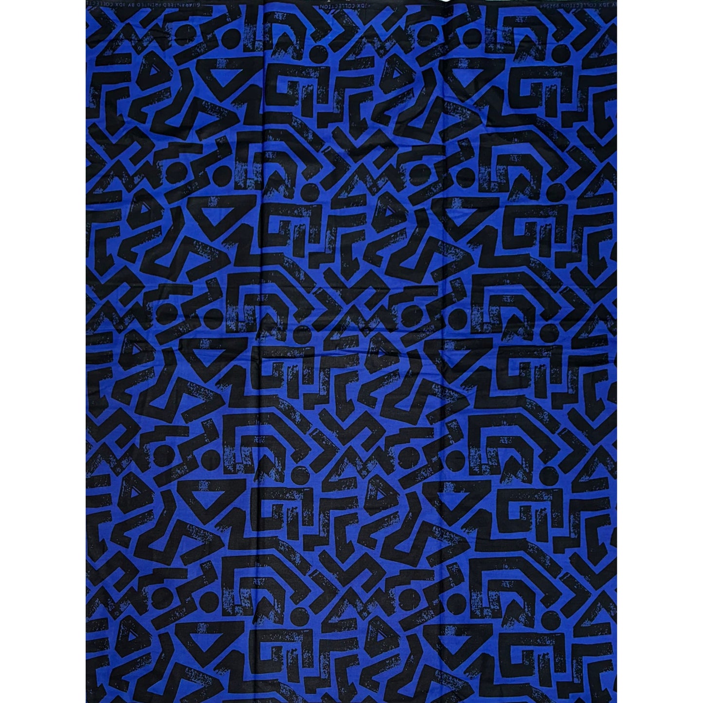 African Print Fabric/ Ankara - Blue, Black 'Ase Lines’, YARD or WHOLESALE