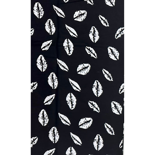 African Print Fabric/ Ankara - Black, White 'Worth Something' Design, YARD or WHOLESALE