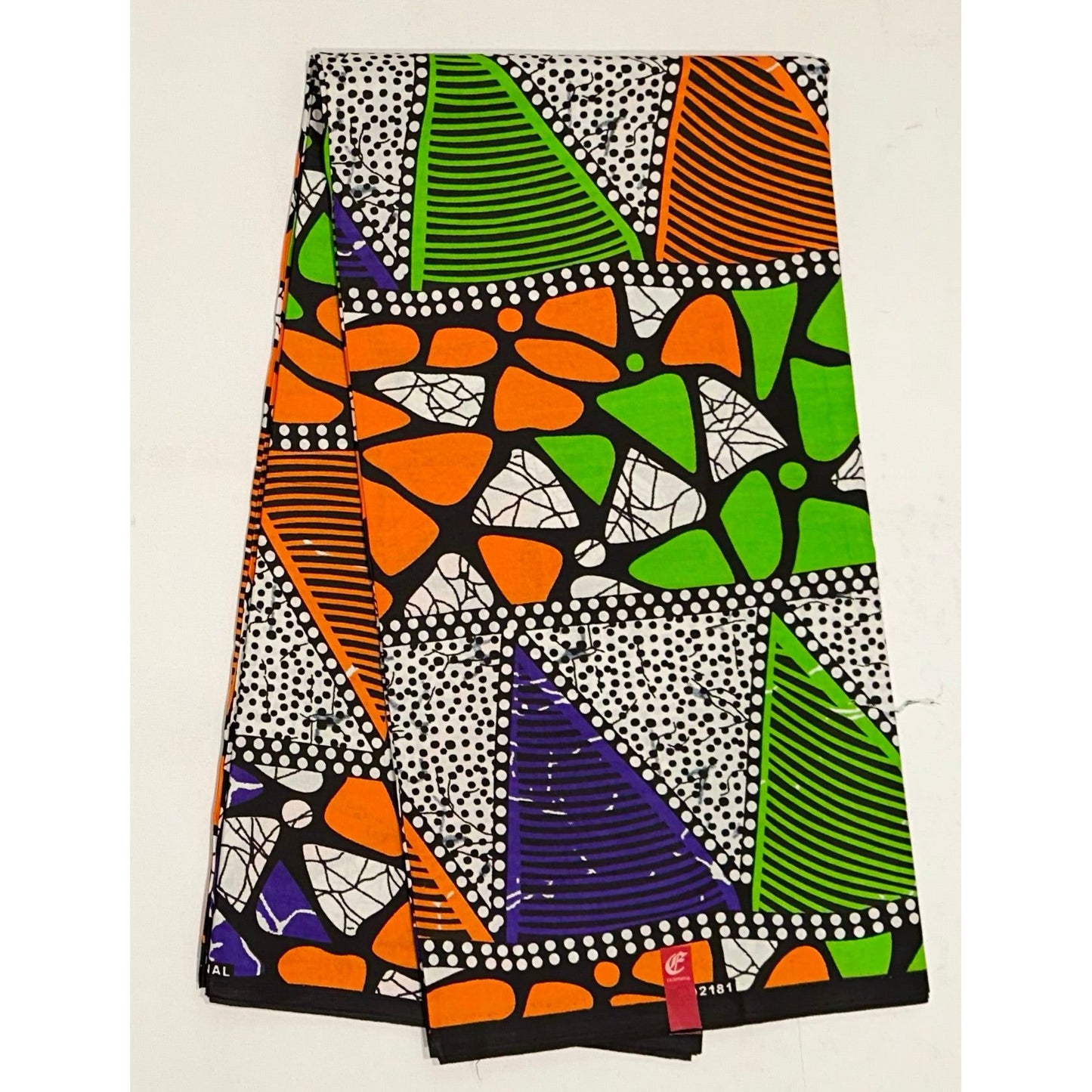 African Print Fabric/ Ankara - Orange, Purple, Green 'Aso Eyo’ YARD or WHOLE