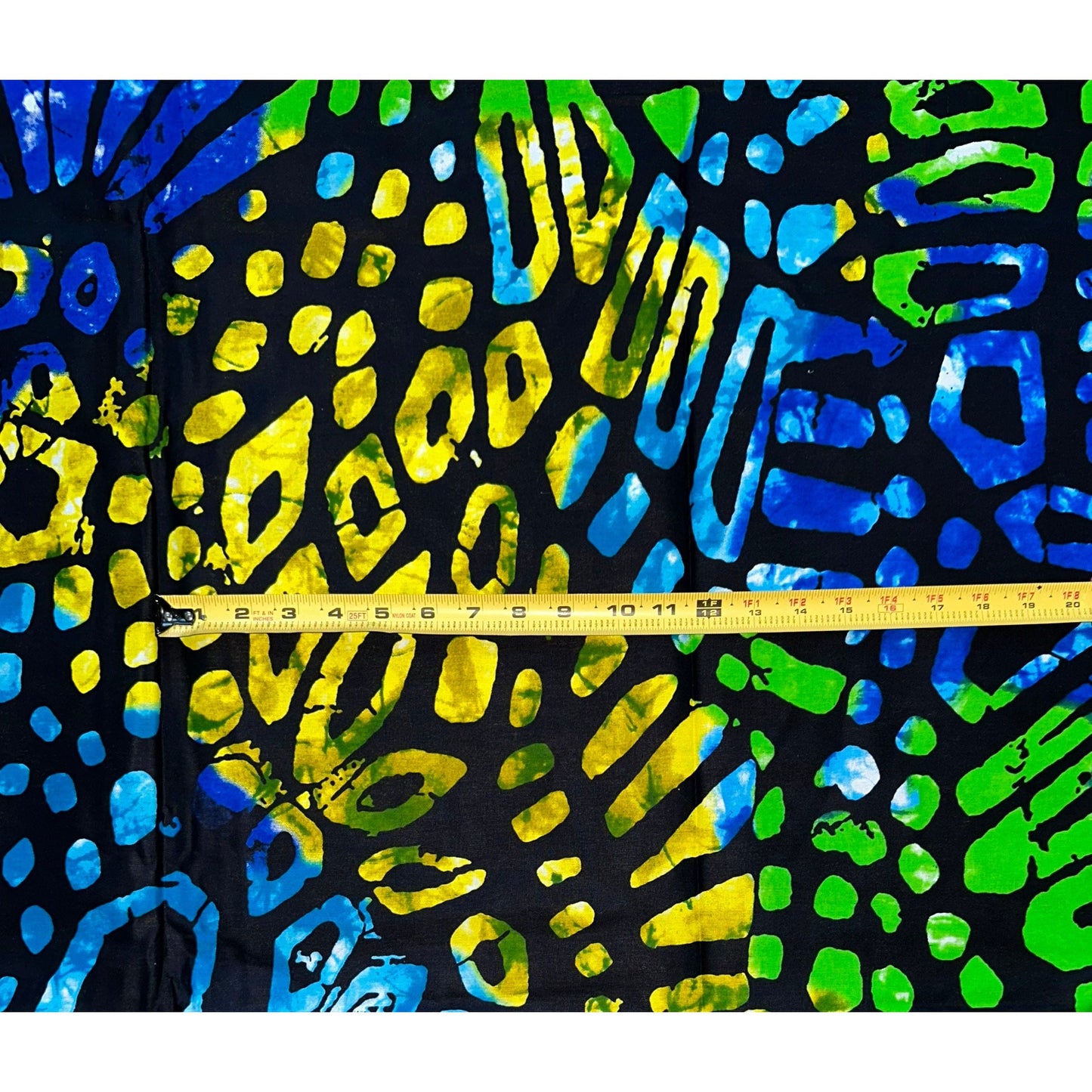 African Print Fabric/ Ankara - Green, Blue, Yellow, Black 'Bon Ibis’ YARD or WHOLESALE