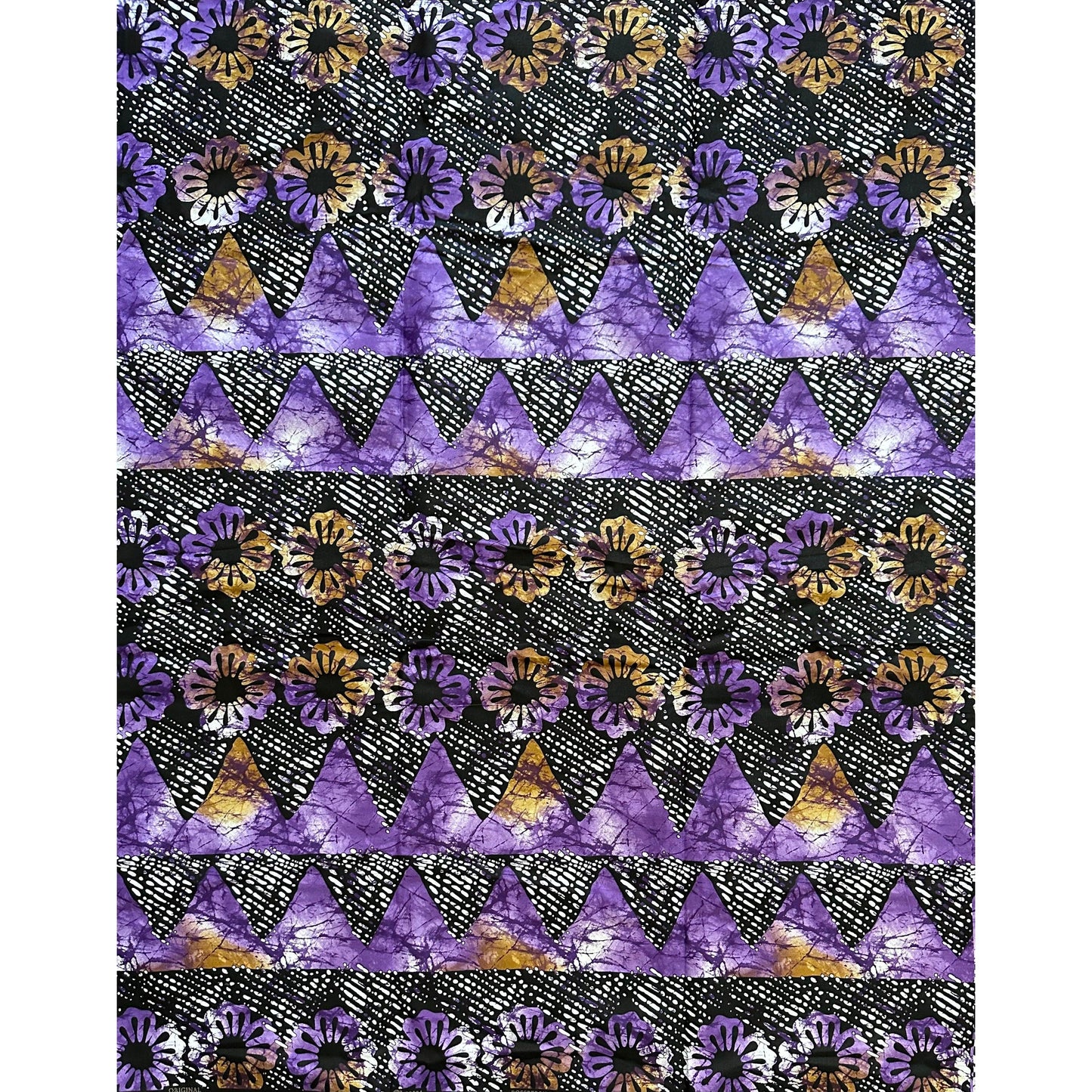 African Print Fabric/ Ankara - Purple, Brown, Black 'Ilyasse' Design, Per Yard or Wholesale