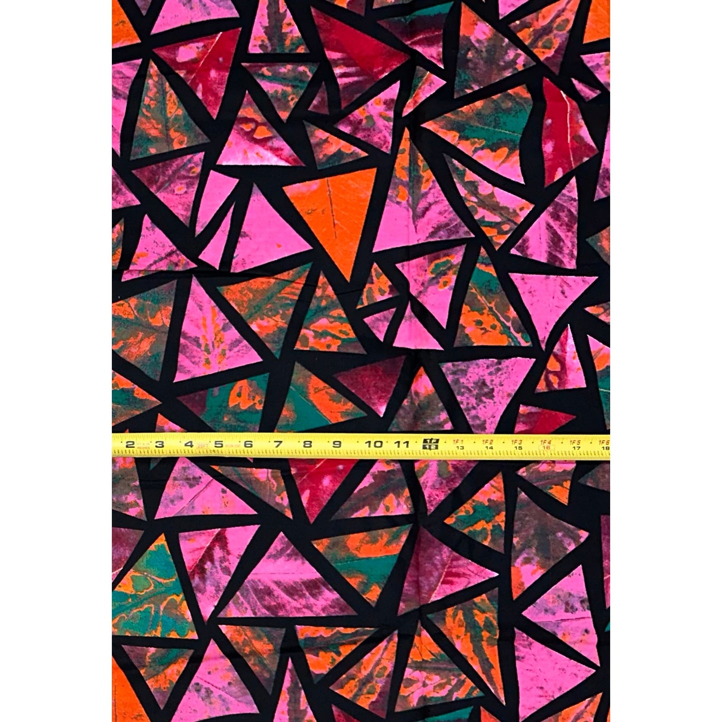 African Print Fabric/ Ankara - Pink, Green, Orange, Black 'Chimwala', YARD OR WHOLESALE