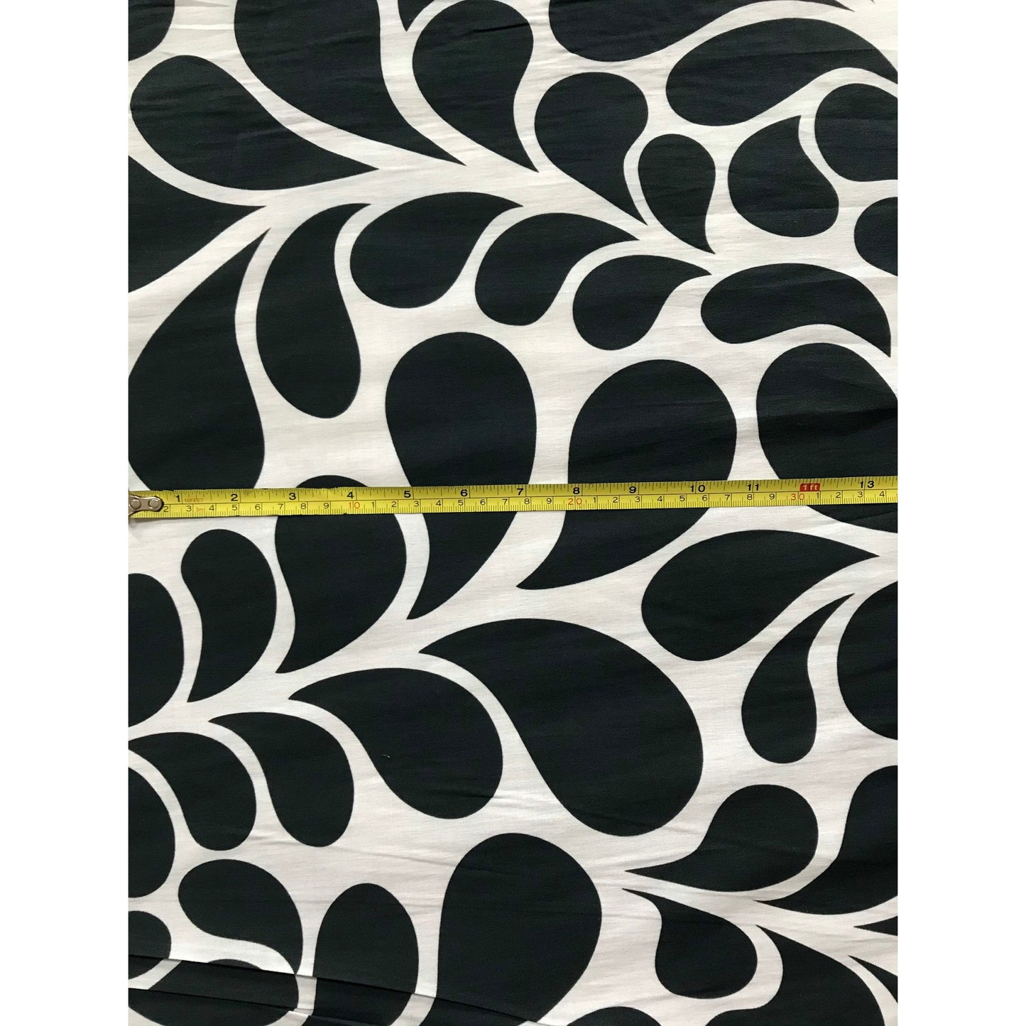 African Print, Stretch Cotton Satin Fabric- Black, White "Mimi", Per Yard