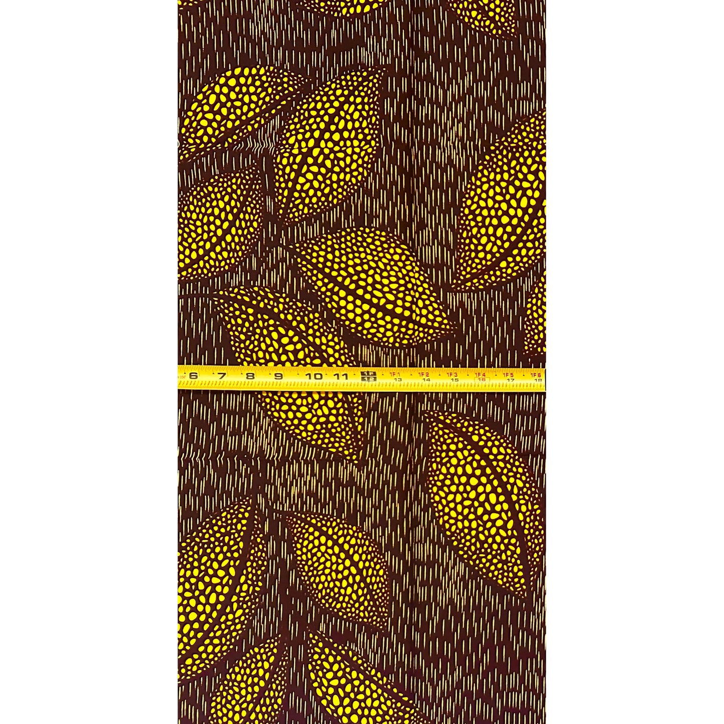 African Print Fabric/ Ankara - Yellow, Brown "Baobab Gold", 1 YARD