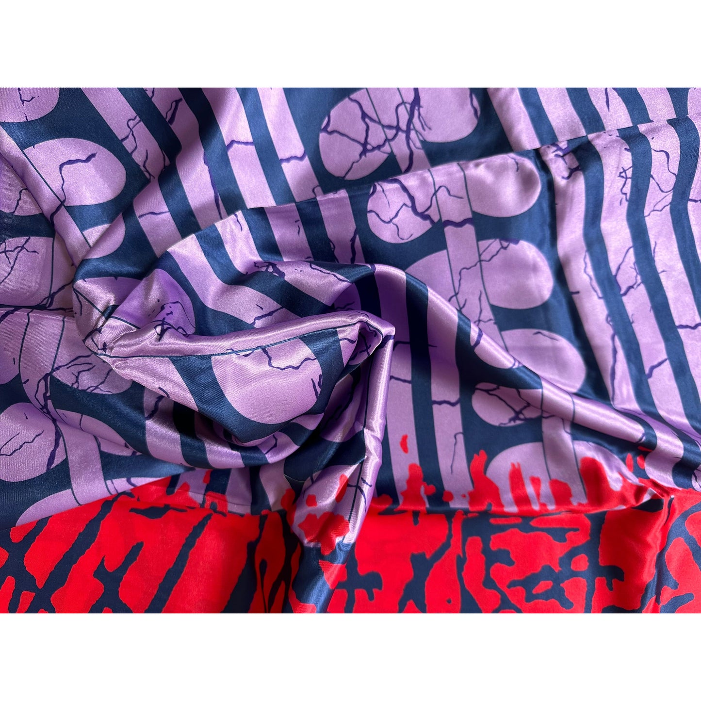 African Print, Satin Fabric - Purple, Blue, Red, Green "Malia", Yard or Wholesale