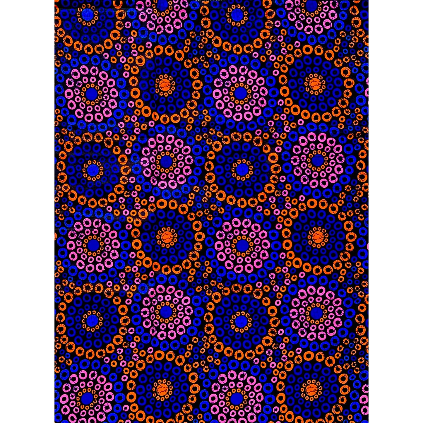 African Print Fabric/ Ankara - Blue, Orange, Pink 'Koko Impact' YARD or WHOLESALE