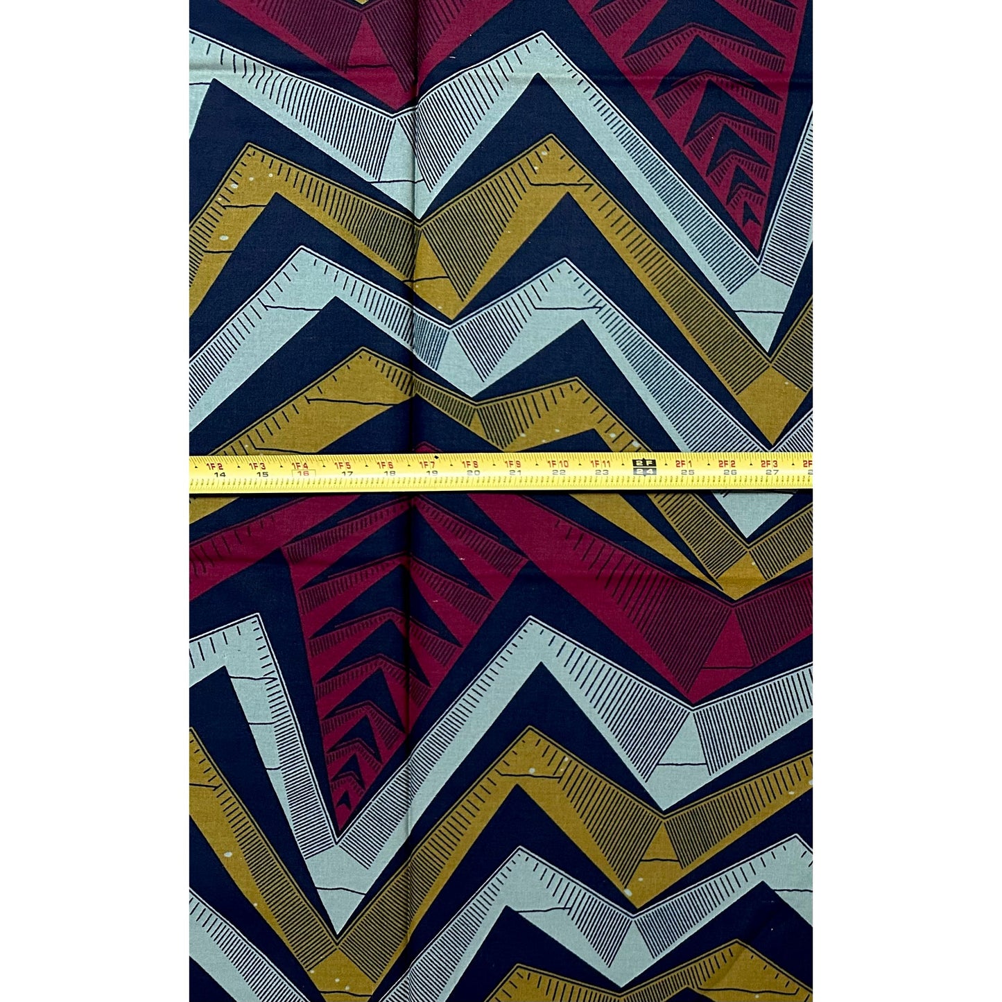 African Print Fabric/ Ankara - Gray, Brown, Red ‘Climbing Kano' Design, YARD