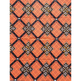 African Print Fabric/ Ankara - Coral, Brown 'Ruri,' YARD