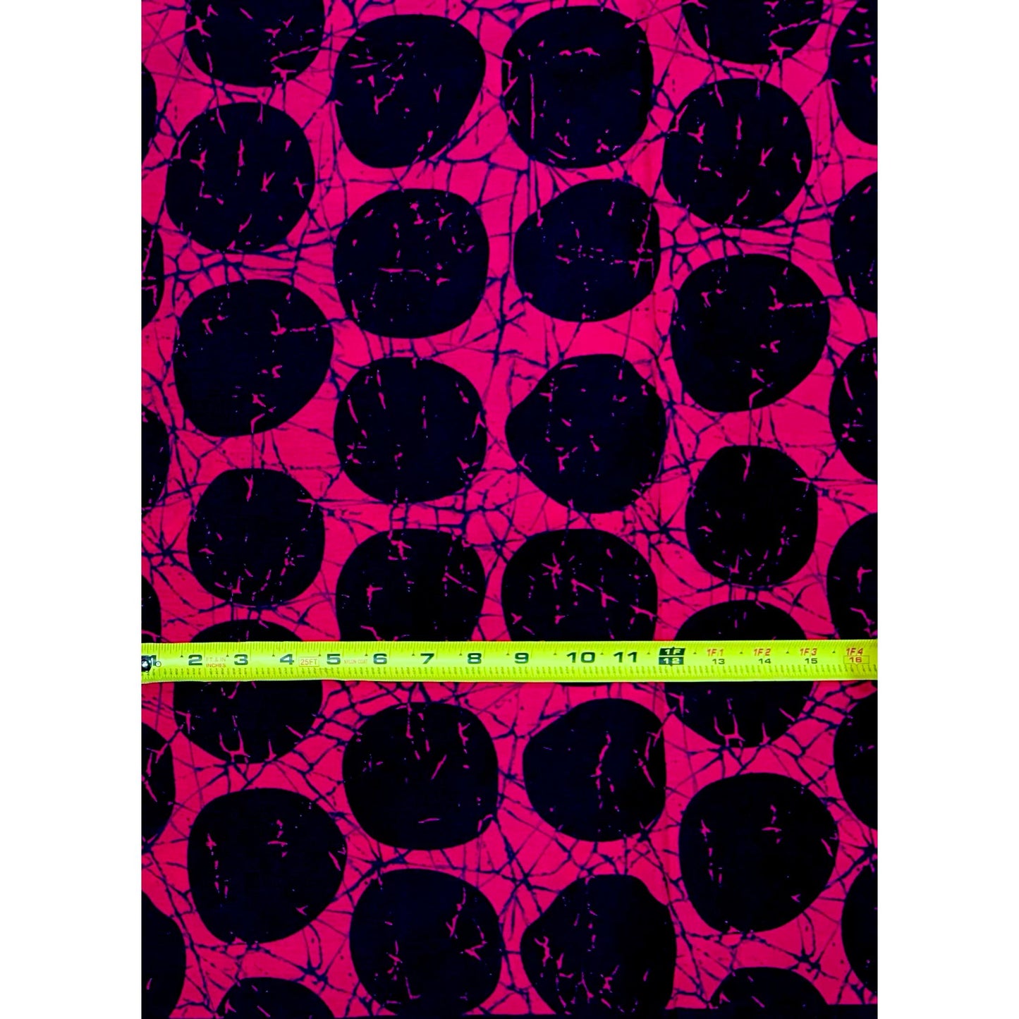 African Print Fabric/ Ankara - Pink, Black 'Oro of the Eclipse' Design, YARD or WHOLESALE
