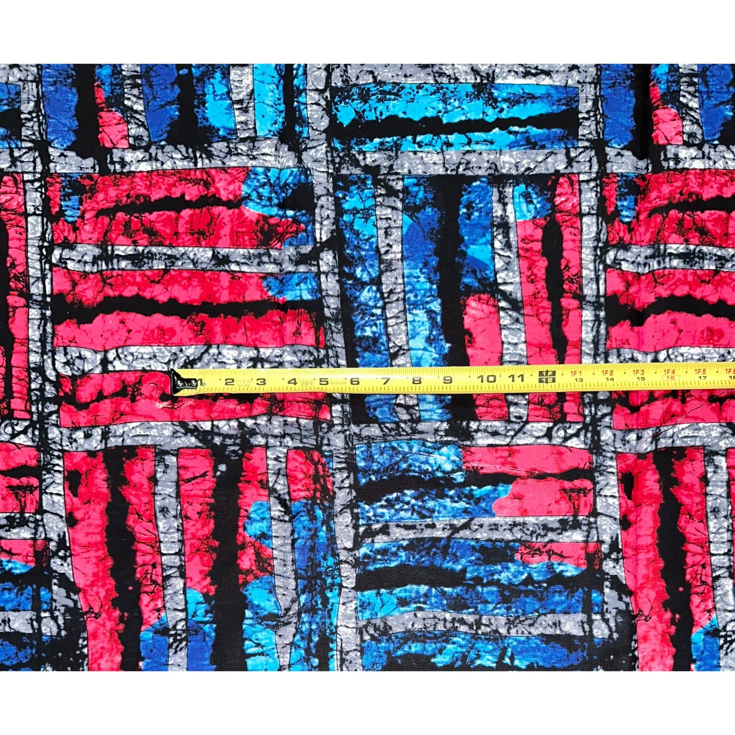 African Print Fabric/ Ankara - Blue, Red, Gray, Black 'Uhuru Nija' YARD or WHOLESALE