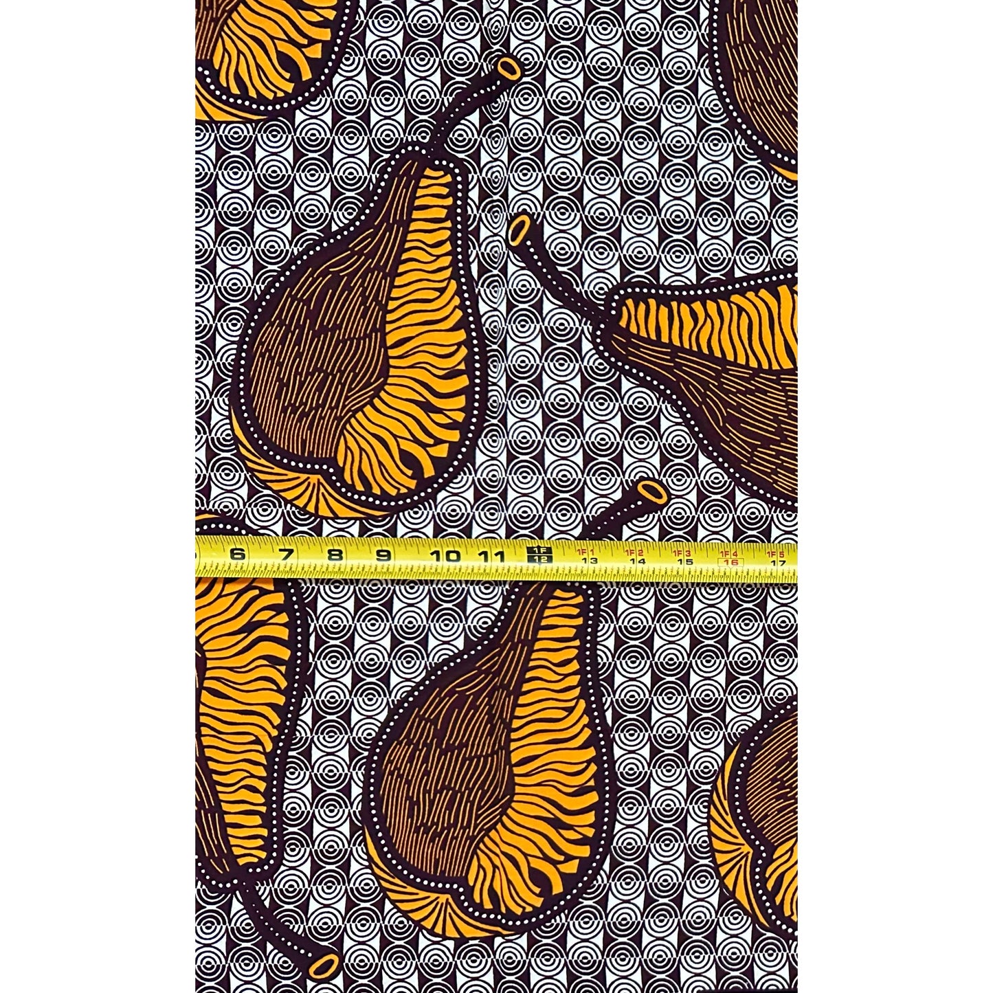 African Print Fabric/ Ankara - Orange, Brown "Season of Plenty", YARD or WHOLESALE