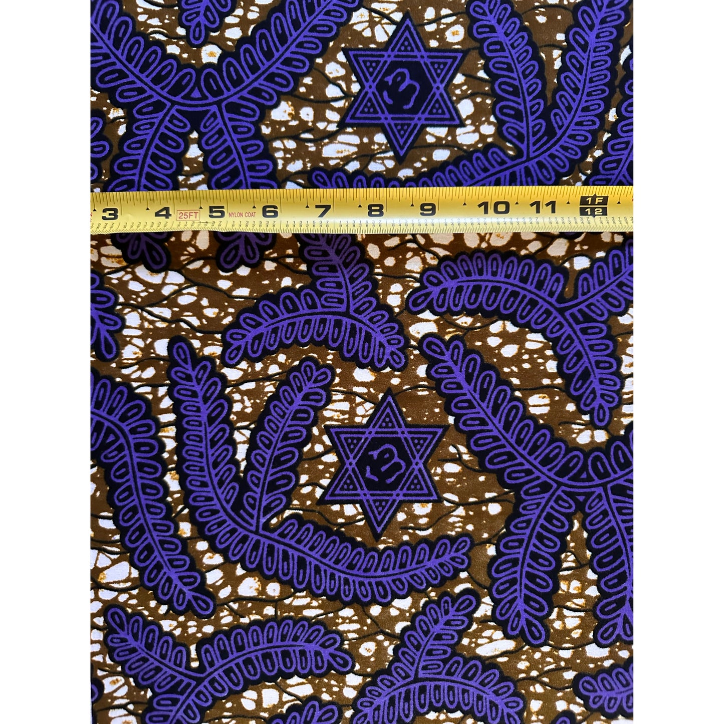 African Print Fabric/Ankara - Purple, Brown "Quiet Indigo" Design