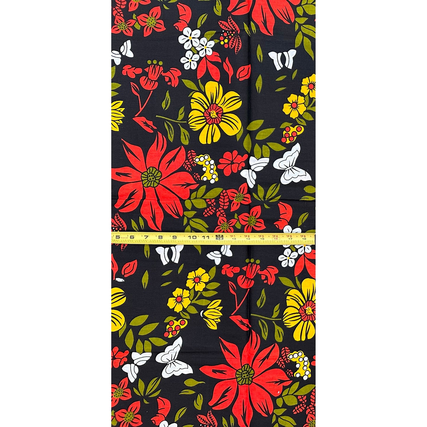 African Print Fabric/Ankara - Orange, Green, Yellow ‘Hibiscus & Sankofa' Design, YARD or WHOLESALE