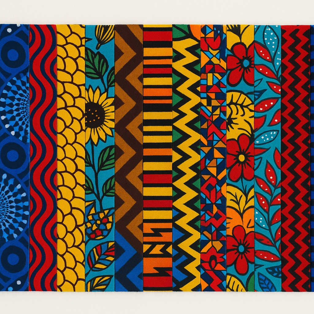 Jelly Roll Fabric - African Print Designs/ Ankara, Strip Roll Precut Quilting 2.5” Strips, Multiple Quantities Available