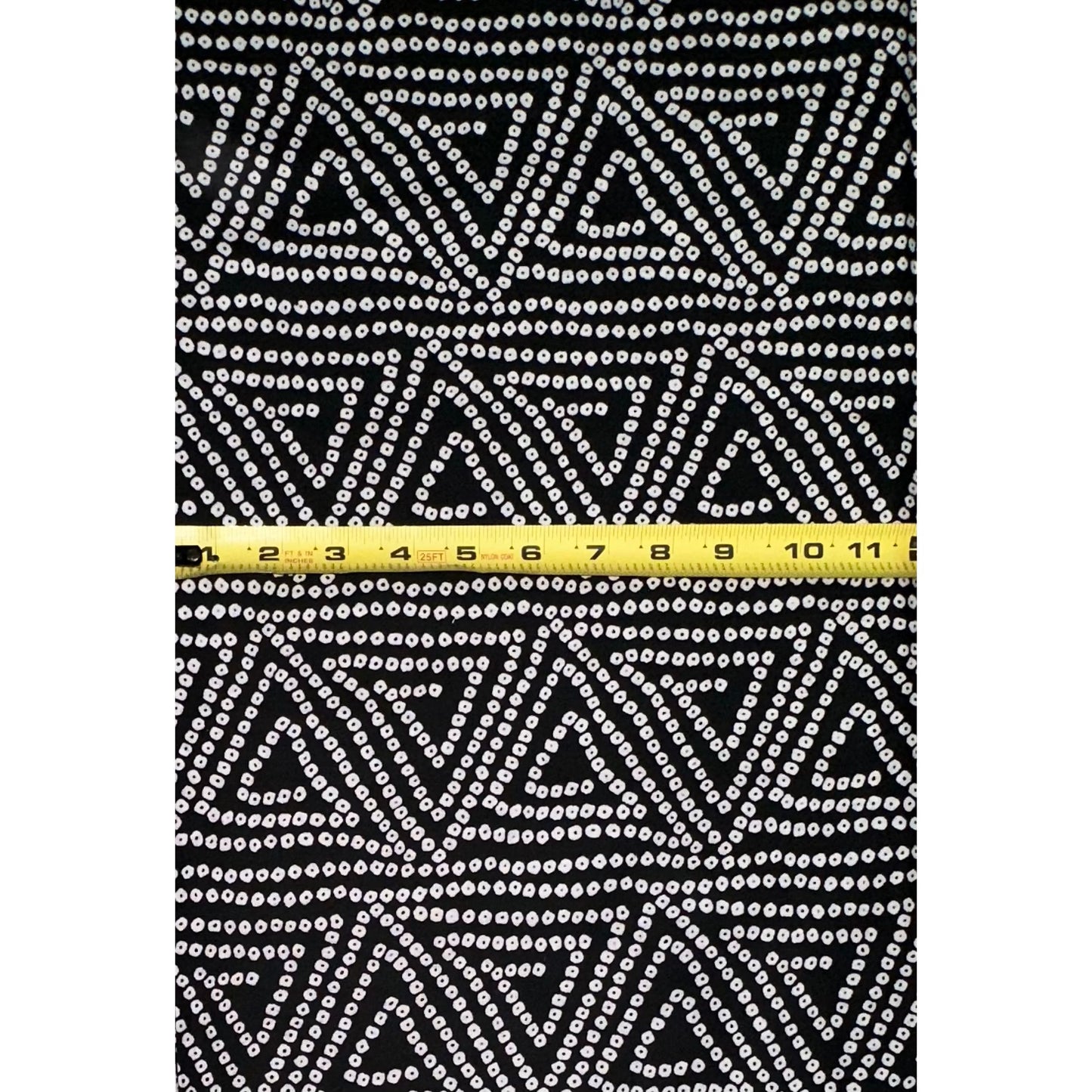 African Print Fabric/ Ankara - Black, White 'Tribal Matrix' Design, YARD or WHOLESALE