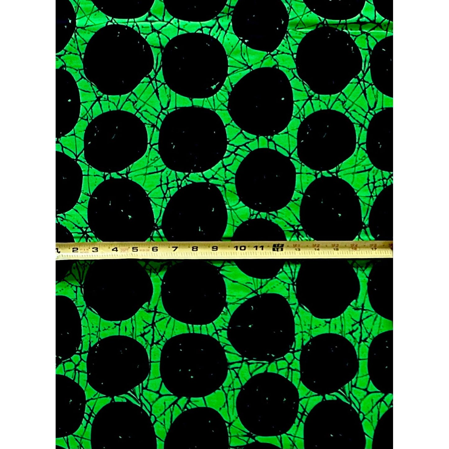 African Print Fabric/ Ankara - Green, Black 'Oro of the Earth' Design, YARD or WHOLESALE