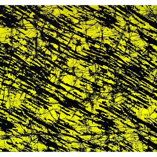 African Print Fabric/ Ankara - Yellow, Black 'Ashunta' Design, YARD or WHOLESALE