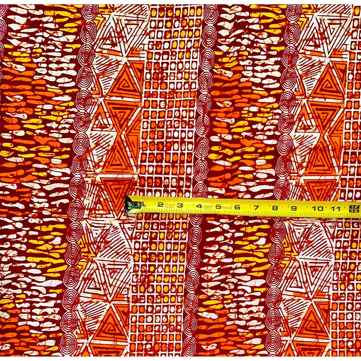 African Print Fabric/ Ankara - Orange, Brown, Beige 'Ceylon’, YARD or WHOLESALE