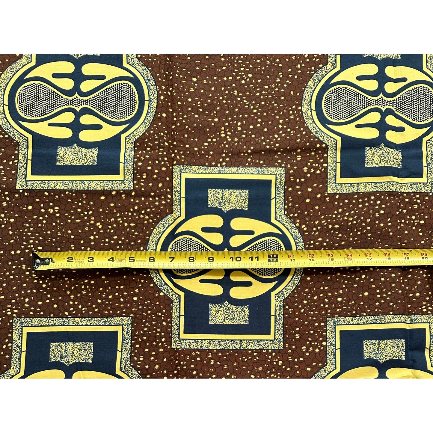African Print Fabric/ Ankara - Brown, Beige, Navy 'The Genesis', YARD or WHOLESALE