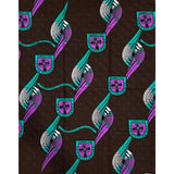 African Print Fabric/Ankara - Brown, Teal, Purple "Tout L’Evangile" Design