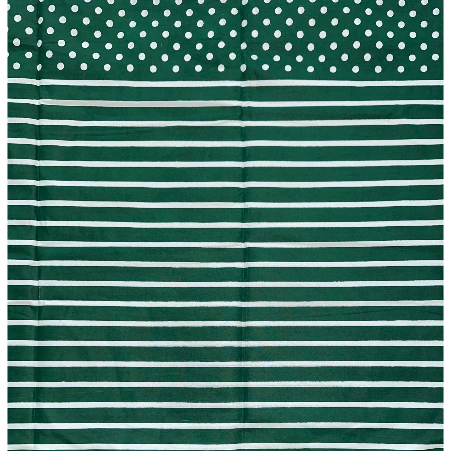 African Print Fabric/ Ankara - Green, White 'Lora Striped' Design, YARD or WHOLESALE