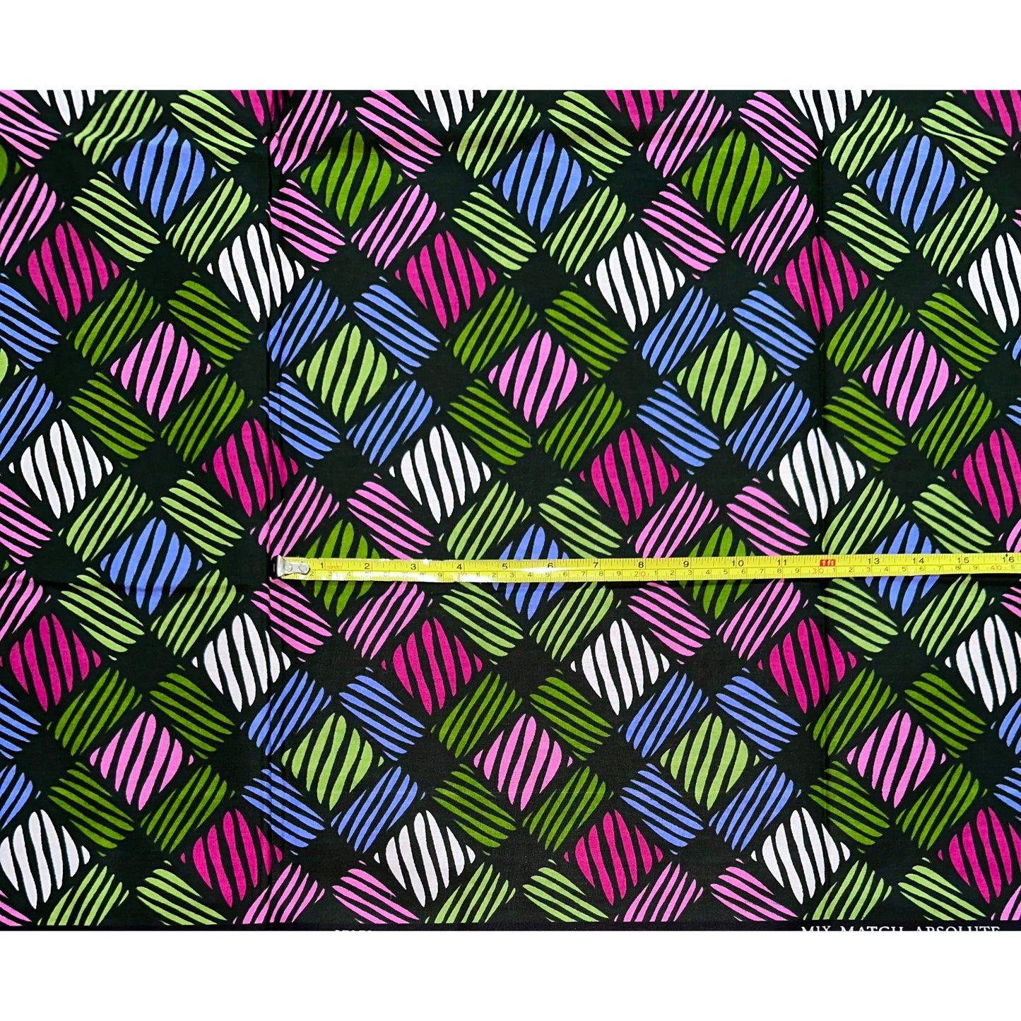 African Print Fabric/ Ankara - Green, Magenta, Periwinkle 'Estella’, Yard or Wholesale