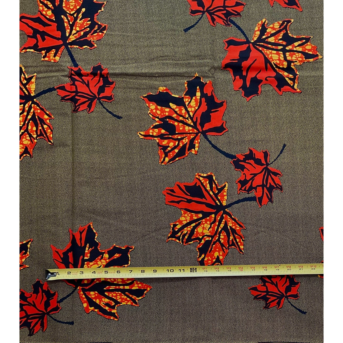 African Print Fabric/ Ankara - Orange, Brown "Fall Primer," YARD or WHOLESALE