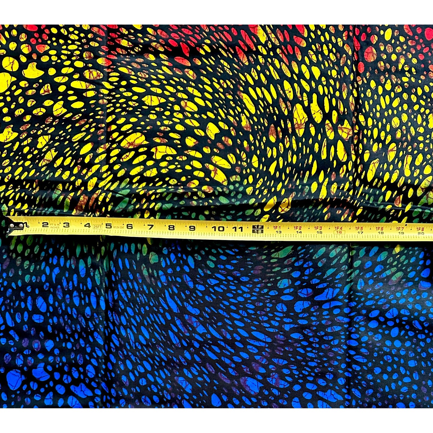 African Fabric/ Ankara - Red, Yellow, Blue 'Ilorin Rush,' Design, YARD or WHOLESALE