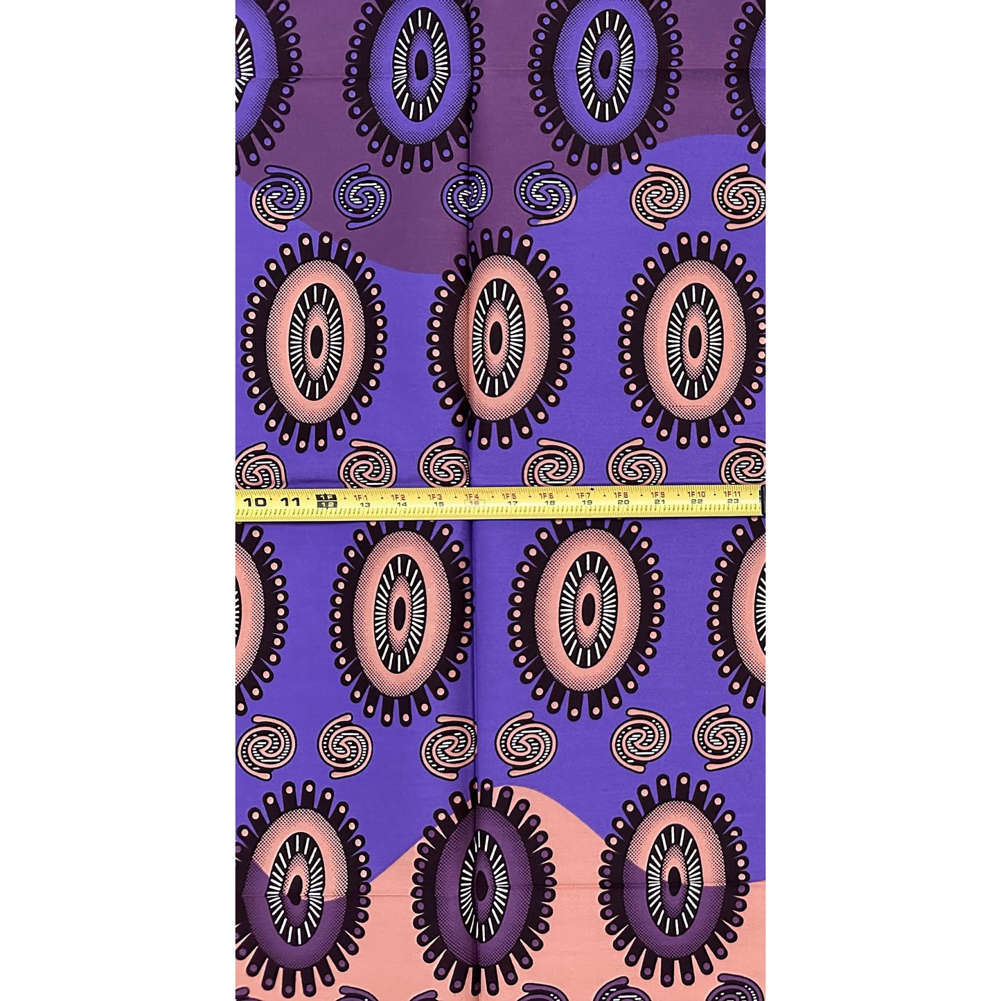 African Print Fabric/ Ankara - Purple, Brown "Sweet Exit", 1 Yard
