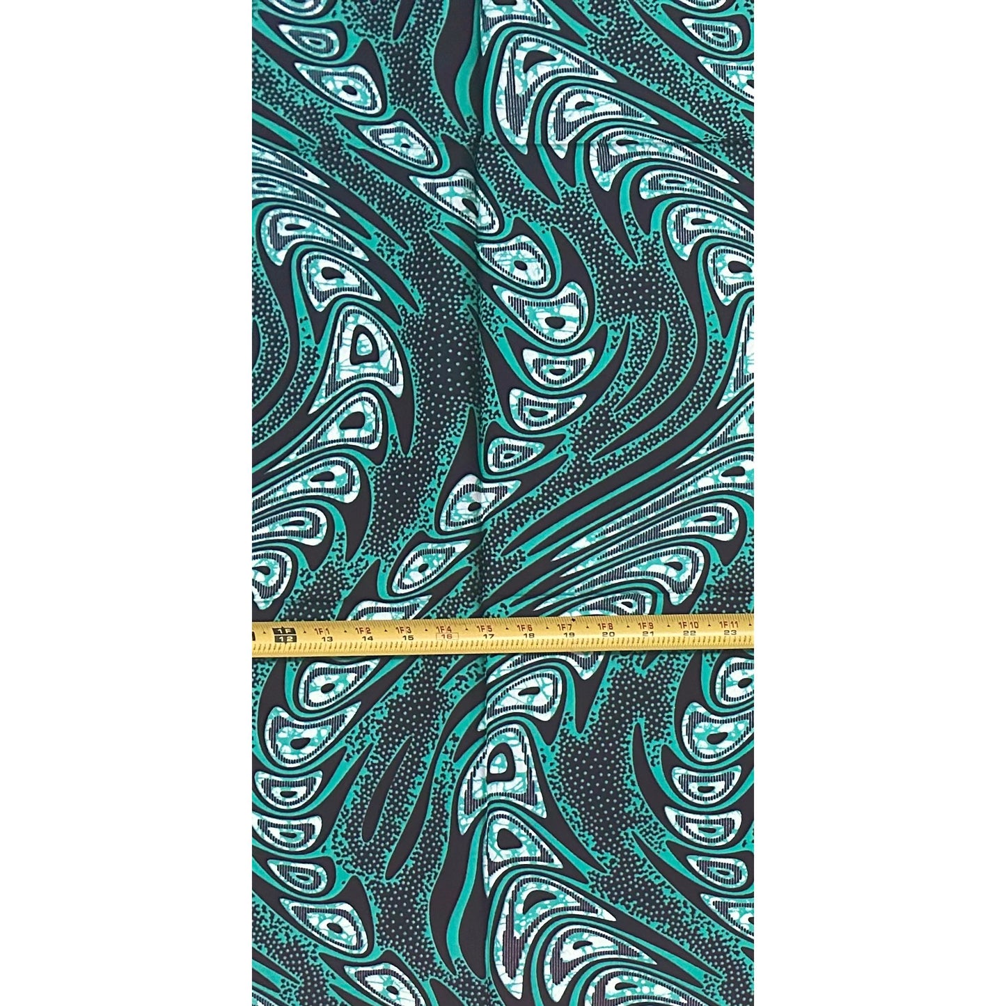 African Print Fabric/ Ankara - Green, Brown ‘Read the Room' Design, YARD