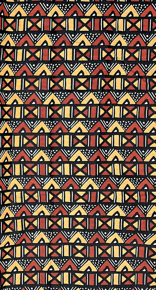 African Print Fabric/ Ankara - Brown, Beige, Black "Clay & Kin", YARD or WHOLESALE
