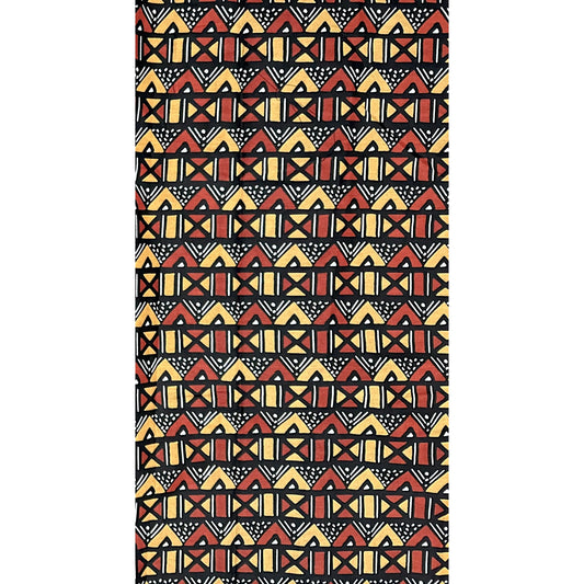 African Print Fabric/ Ankara - Brown, Beige, Black "Clay & Kin", YARD or WHOLESALE