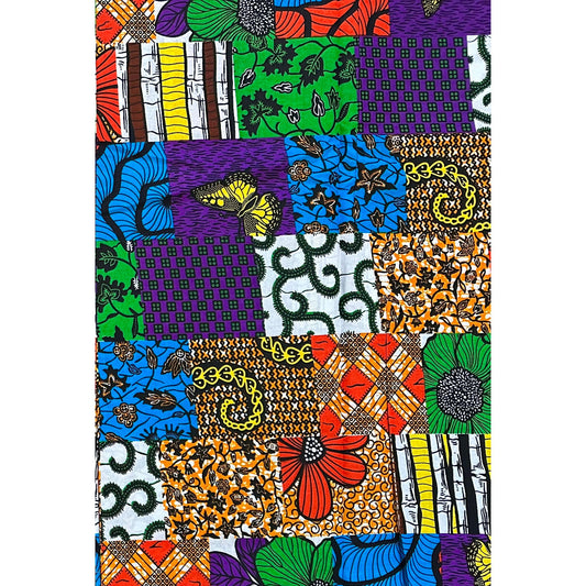 African Print Fabric/Ankara - Purple, Green, Orange, Blue, Yellow, Brown ‘Bukky Charmed' Design, YARD or WHOLESALE