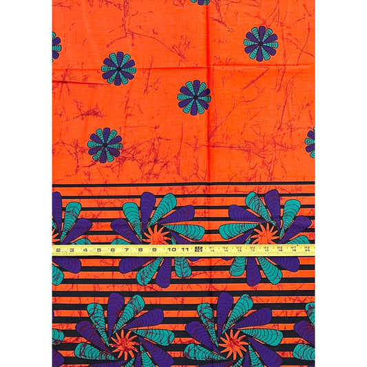 African Print Fabric/ Ankara - Orange, Purple, Teal, Black 'Amai Rejoice' Design